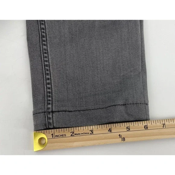 Mugsy Jeans Mens 32x32 Gray Beans Stretch Distress Whiskering Denim Grunge Biker - Picture 8 of 12